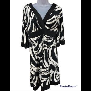 My Michelle XL Black & White Dress Belted Back fit & flare Like New